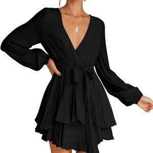 Elegant Black Wrap Dress